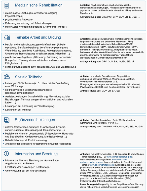 Abbildung 15 - Strukturen von Rehabilitation und Teilhabe bei psychischen Erkrankungen